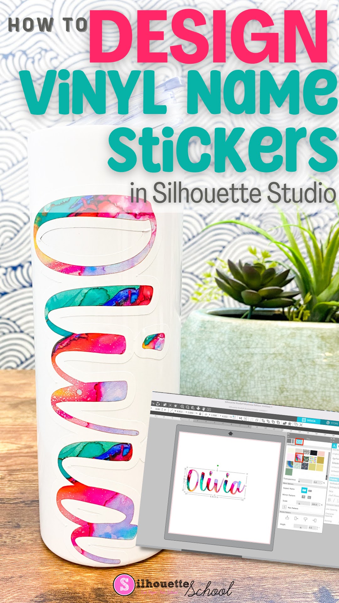 How to Design Personalized Vinyl Stickers for Water Bottles in Silhouette  Studio - Silhouette School